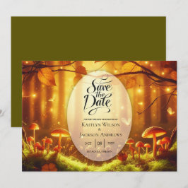 Reserva La Fecha Boda de cuento de hadas del bosque de Amber