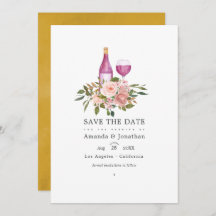 Boda de degustación de vino con rubor floral y oro