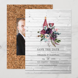 Reserva La Fecha Boda de degustación de vino tinto rojo Boho rústic