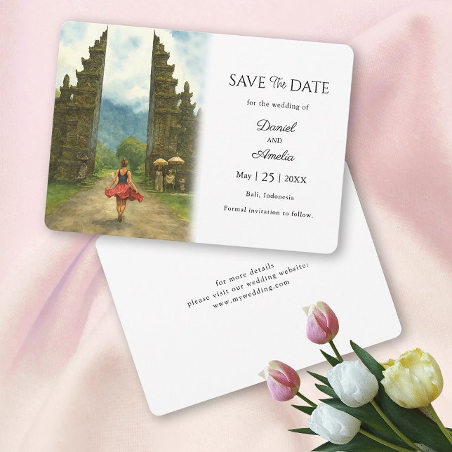 Reserva La Fecha Boda de destino Bali Indonesia (Bali Indonesia Destination  Save The Date)