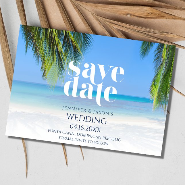 Reserva La Fecha Boda de destino de playa de Punta Cana (Punta Cana Beach Destination Wedding Save The Date)