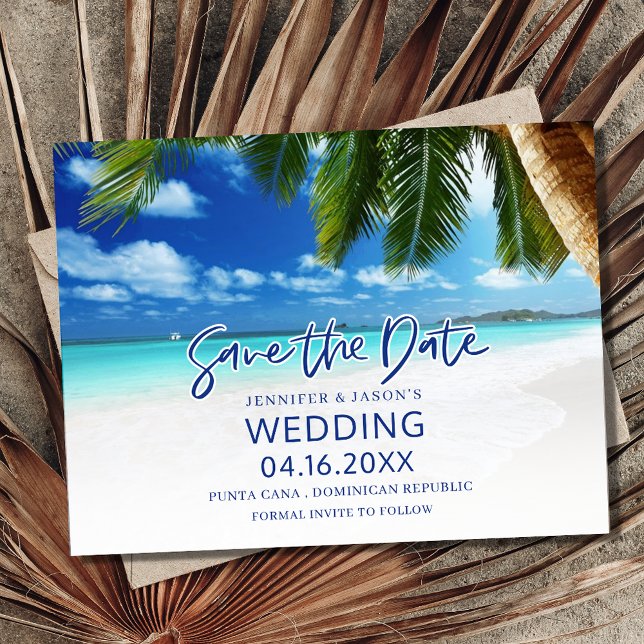 Reserva La Fecha Boda de destino de playa de Punta Cana (Punta Cana Beach Destination Wedding Save The Date)