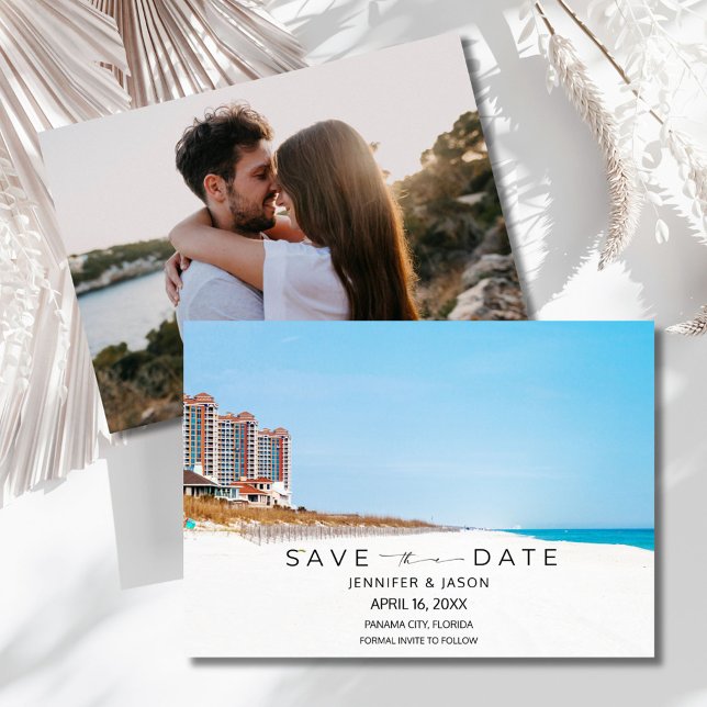 Reserva La Fecha Boda de Destino de Playa Foto Guardar la Fecha (Beach Destination Wedding Photo Save the Date)