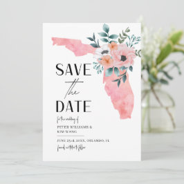 Reserva La Fecha Boda de destino en Florida acuarela floral