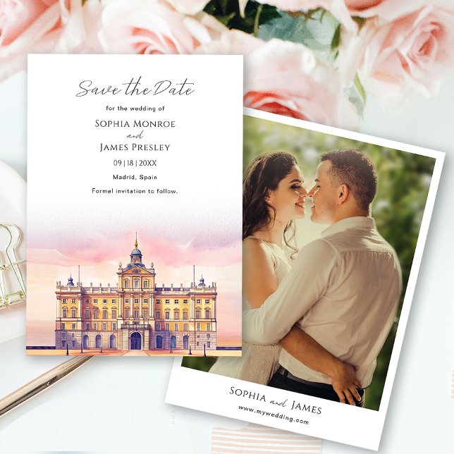 Reserva La Fecha Boda de destino en Madrid España (Madrid Spain Destination Wedding Save The Date)