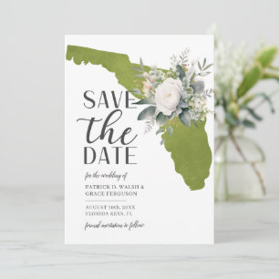 Reserva La Fecha Boda de destino Moss Green Floral Florida