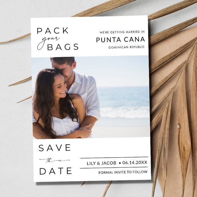 Reserva La Fecha Boda De Destino Punta Cana Beach Salven La Fecha (Punta Cana Beach Destination Wedding Save The Date)