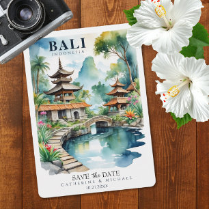 Reserva La Fecha Boda de Destino Tropical Asiático en Bali Indonesi