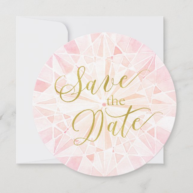 Reserva La Fecha Boda De Diamantes Rosa Salva La Fecha (Anverso)