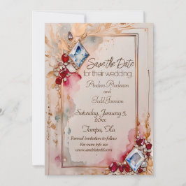 Reserva La Fecha Boda de diamantes y rubí