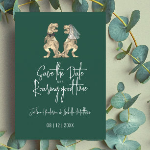 Reserva La Fecha Boda de dinosaurios Funny T-Rex Bride y Groom