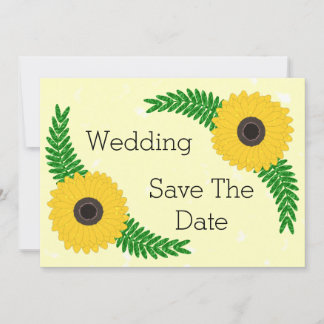 Reserva La Fecha Boda de diseño de girasol amarillo