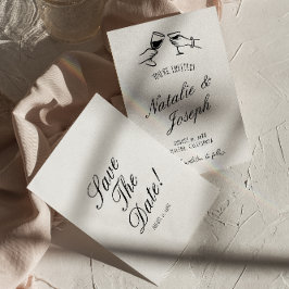 Reserva La Fecha Boda de diversión dibujado a mano con letra ilustr