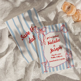 Reserva La Fecha Boda de diversión quirky con la mano dibujada con 