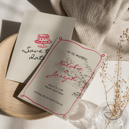 Reserva La Fecha Boda De Diversión Trasladado A Mano Por Escrito Re