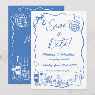 Reserva La Fecha Boda de Doodles de Garganta de Ilustraciones dibuj