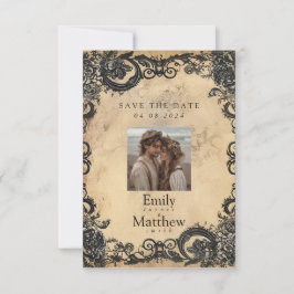 Reserva La Fecha Boda de Elegancia Gótica de Victoria