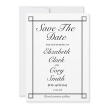 Boda de elegancia Minimalista simple en blanco y n