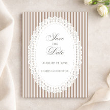 Boda de encaje de raya marrón Mocha