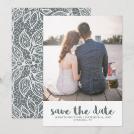 Reserva La Fecha Boda de encaje Guardar la foto de fecha