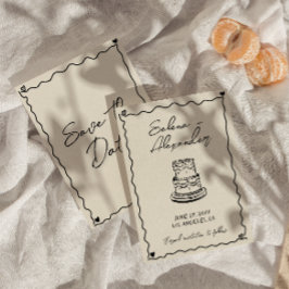 Reserva La Fecha Boda de escritura a mano Retro Whimsical