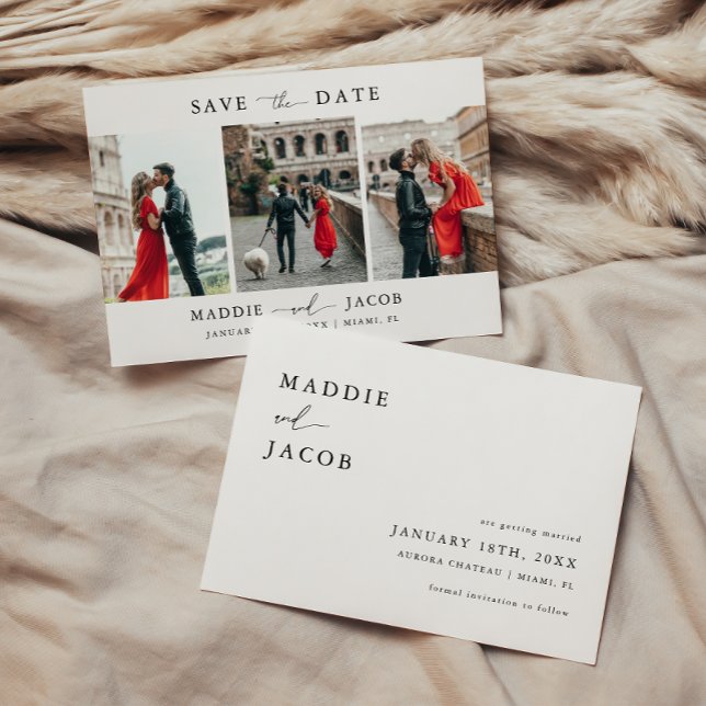 Reserva La Fecha Boda de Escritura Elegante Moderna 3 Fotos (Subido por el creador)