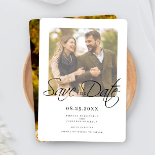 Reserva La Fecha Boda de escritura elegante moderna foto