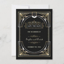 Boda de estilo Great 20s de lujo en oro negro