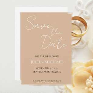 Reserva La Fecha Boda de estilo simple beige