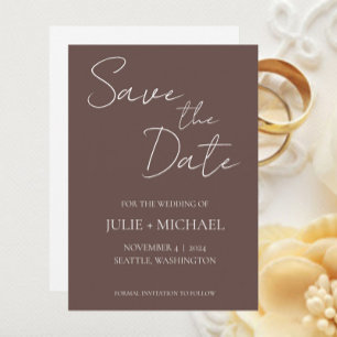 Reserva La Fecha Boda de Estilo Simple Taupe