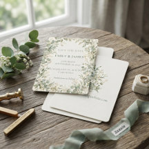 Boda de Eucalipto Verde Salvia en Acuarela