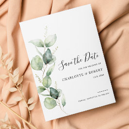 Reserva La Fecha Boda de Eucalyptus Greenery