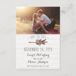 Reserva La Fecha Boda De Flecha Rustica Bohemia Salva La Fecha