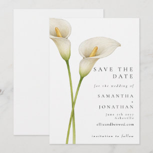 Reserva La Fecha Boda de Flor de Lirios de Calla Blanca Moderna