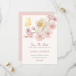 Reserva La Fecha Boda de floración de flores de durazno