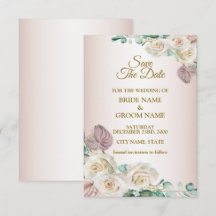 Boda de Floral Acuarela Verde Blanco Rosa