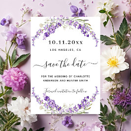 Reserva La Fecha Boda de florals de Lavender salva la fecha