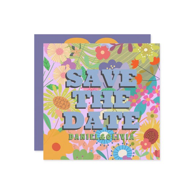 Reserva La Fecha Boda de flores (Anverso/Reverso In Situ)