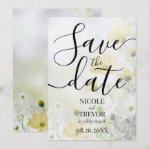 Boda de flores amarillas delicadas personalizadas