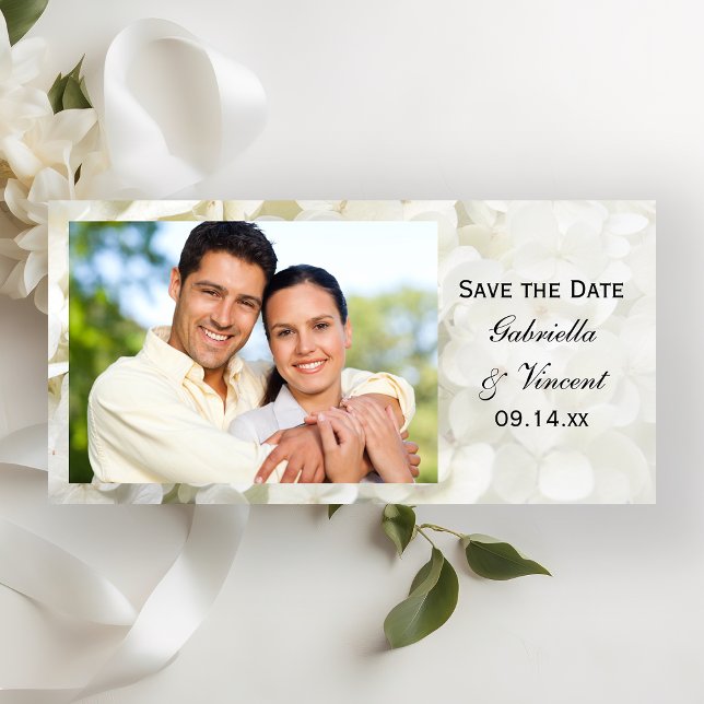 Reserva La Fecha Boda de flores de Hydrangea blanca salva la fecha (Subido por el creador)