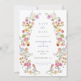 Reserva La Fecha Boda de flores de jardín suave salva la fecha