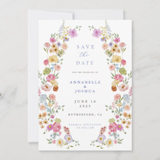 Reserva La Fecha Boda de flores de jardín suave salva la fecha