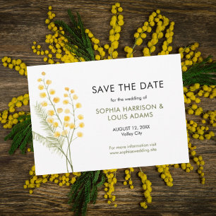 Reserva La Fecha Boda de flores de mimosa cuta