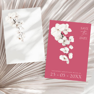 Reserva La Fecha Boda de flores de orquídeas blancas rosa magenta m