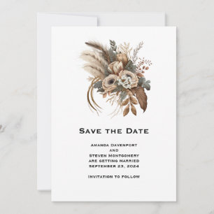 Reserva La Fecha Boda de Flores Elegantes y Foliage