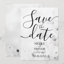 Boda de flores pequeñas personalizadas en blanco y