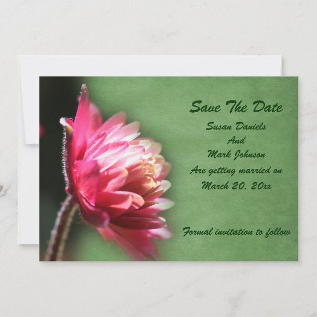 Reserva La Fecha Boda de flores rojas (Anverso)