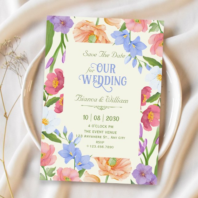 Reserva La Fecha Boda de flores silvestres (Subido por el creador)