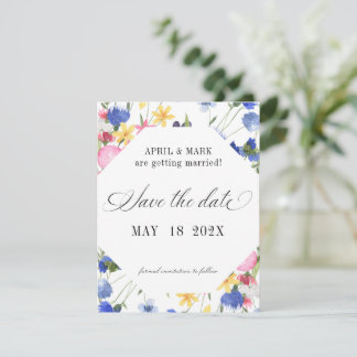 Reserva La Fecha Boda de flores silvestres