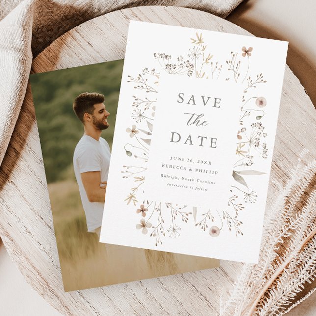 Reserva La Fecha Boda de flores silvestres boho (Subido por el creador)